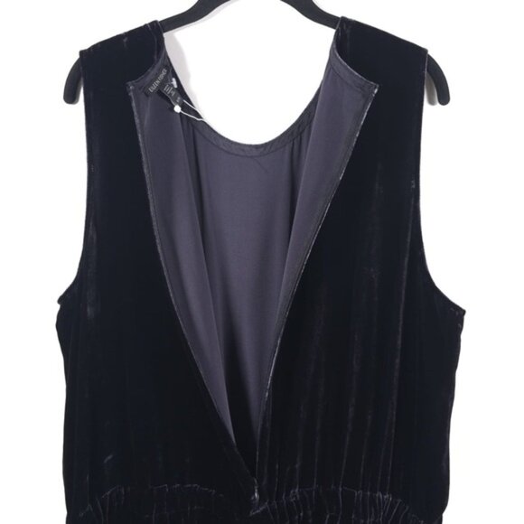 NWT EILEEN FISHER SILK Blend Velvet Wide-Leg JumpsuitEasy Fit Cropped Length XL - Picture 13 of 16